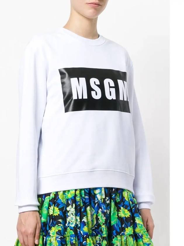 Square Logo Cotton Sweatshirt White - MSGM - BALAAN 3