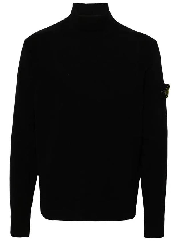 Compass Badge Knit Top Black - STONE ISLAND - BALAAN 3