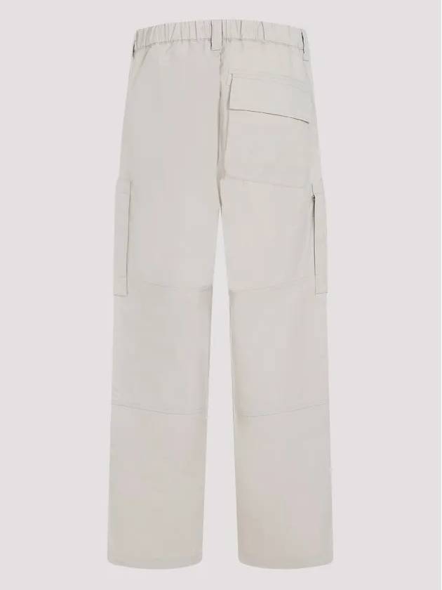 Loose Fit Cargo Cotton Canvas Straight Pants Beige - STONE ISLAND - BALAAN 3