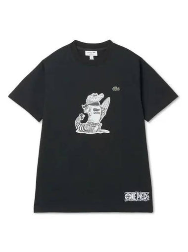 ONE PIECE Big Croc T Shirt White Black - LACOSTE - BALAAN 1