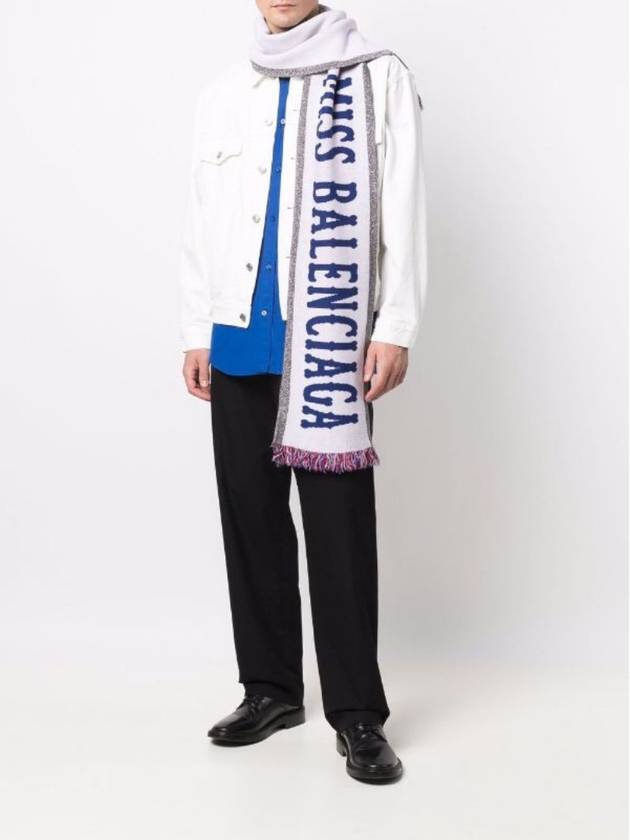 Jacquard Logo Wool Muffler Ivory - BALENCIAGA - BALAAN 6