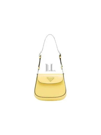 Cleo Brushed Leather Mini Shoulder Bag Yellow - PRADA - BALAAN 2