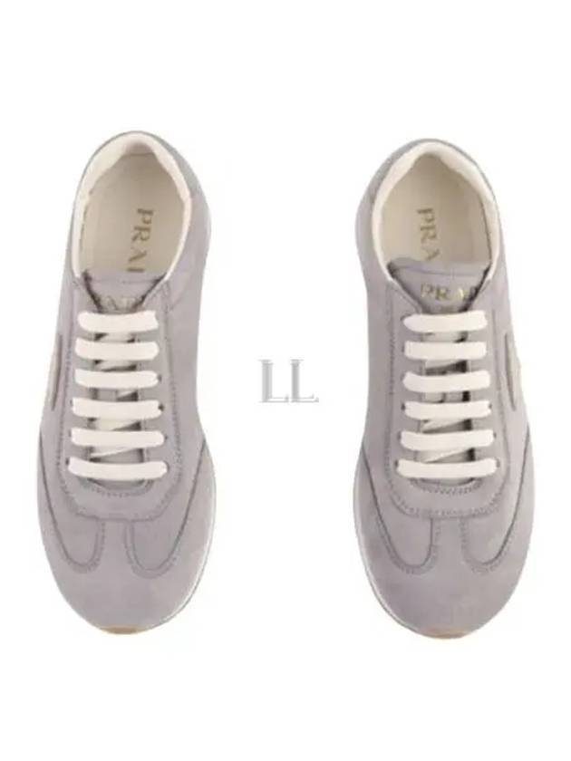 Rank Suede Low Top Sneakers Grey - PRADA - BALAAN 2