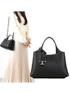 Logo Charm Leather Micro Tote Bag Black - TOD'S - BALAAN 2