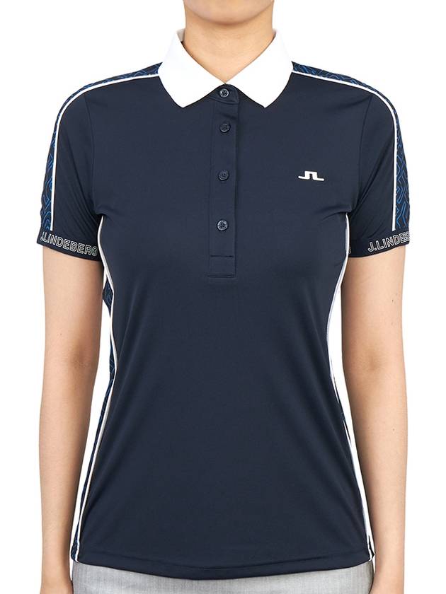 Women's Damai DAMAI Polo Short Sleeve T-Shirt Navy - J.LINDEBERG - BALAAN 2