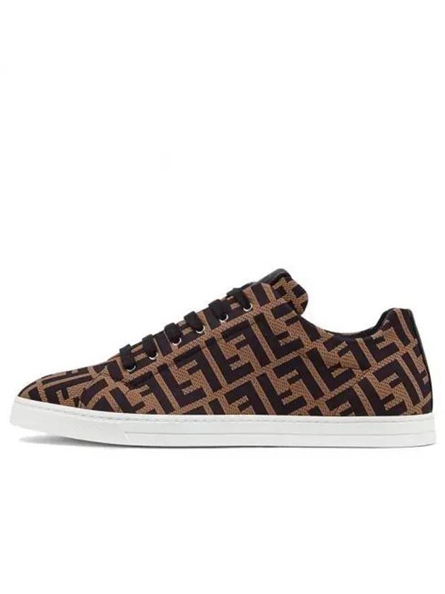 Tech Fabric Low Top Sneakers Brown - FENDI - BALAAN 2