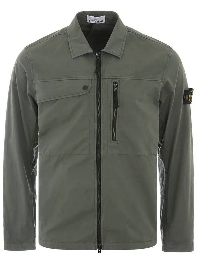 Supima Cotton Twill Stretch-TC Jacket Khaki - STONE ISLAND - BALAAN 3