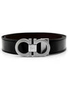 Double Gancini Reversible Leather Belt Black Auburn - SALVATORE FERRAGAMO - BALAAN 6