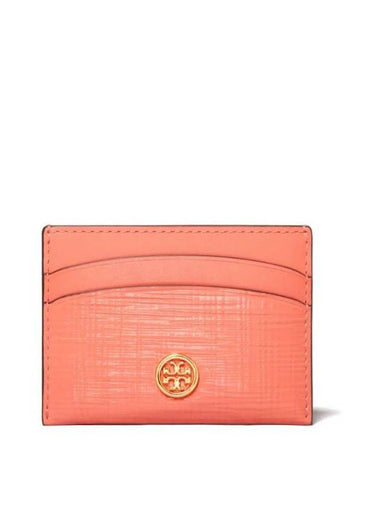 Robinson Leather Card Wallet Coral - TORY BURCH - BALAAN 1