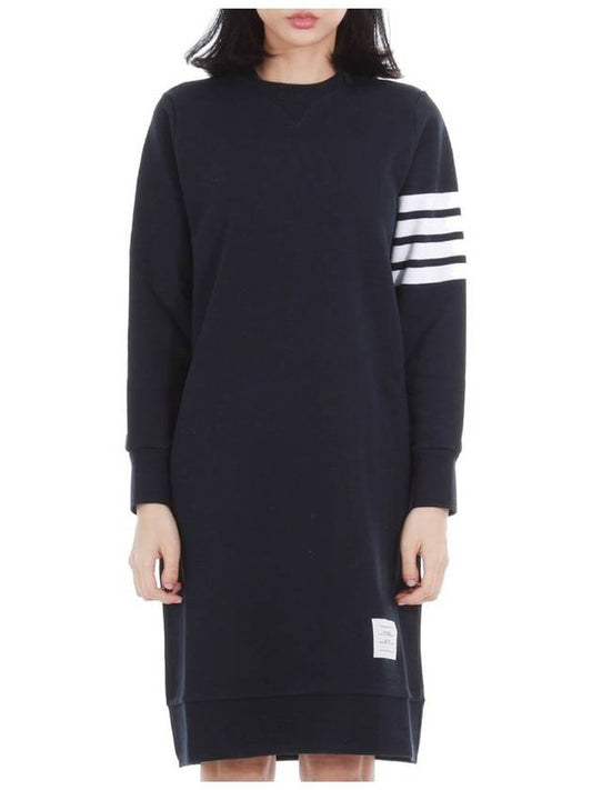 Classic Loopback 4-Bar Sweater Midi Dress Light Navy - THOM BROWNE - BALAAN 2