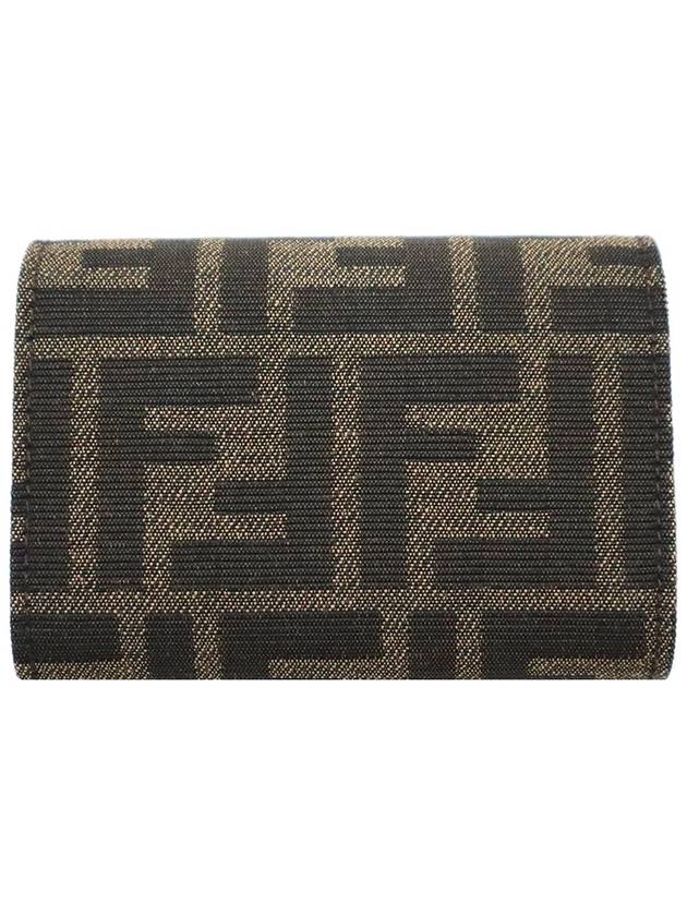 Fendi 8M0416 FF logo fabric baguette card holder wallet - FENDI - BALAAN 3