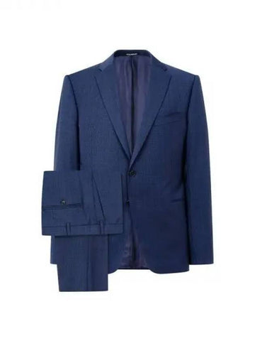 Men s Wool Check Tissue Single Suit Light Navy 271924 - EMPORIO ARMANI - BALAAN 1