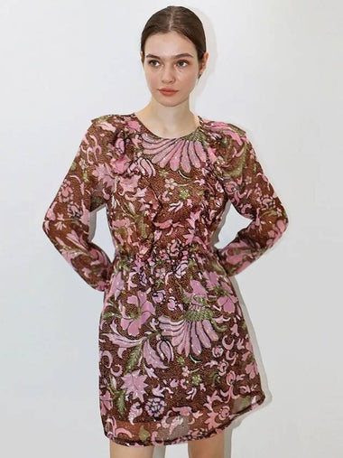 Paisley Dress Brown - DAMAGE MNEMONIC - BALAAN 1