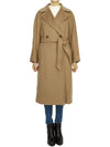 Women's Resina Wool Broadcloth Double Coat Camel - MAX MARA - BALAAN 3