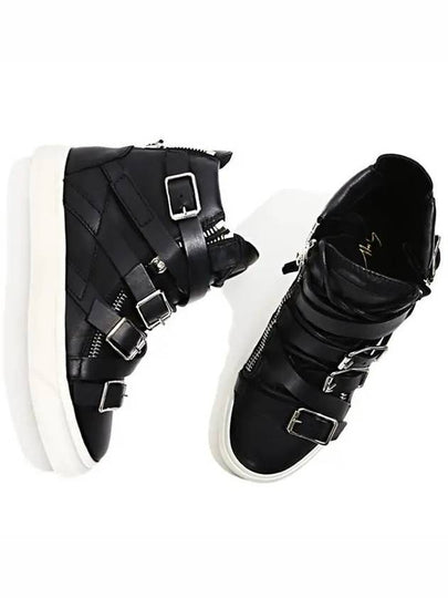 JETI Multibuckle Leather High Top Sneakers Black - GIUSEPPE ZANOTTI - BALAAN 2