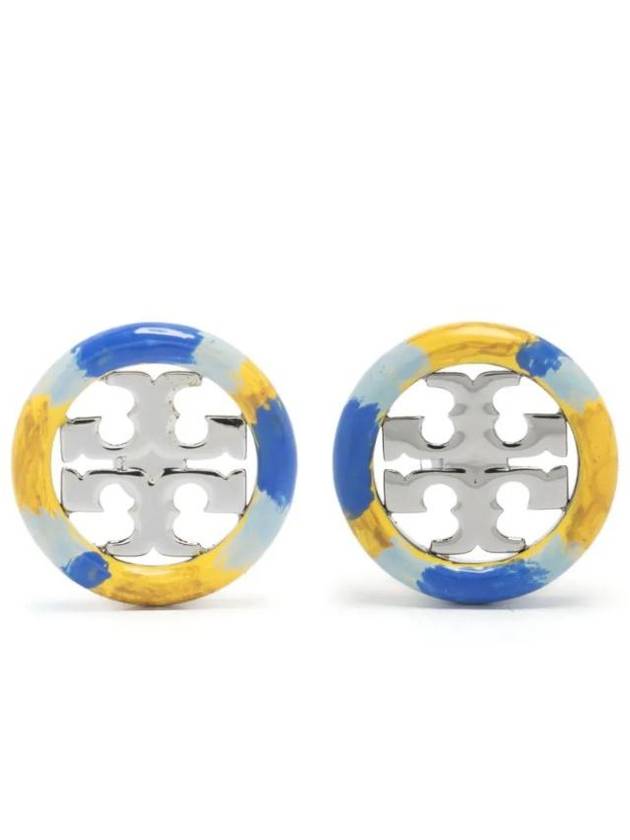 Miller Painted Stud Earrings Blue - TORY BURCH - BALAAN 1