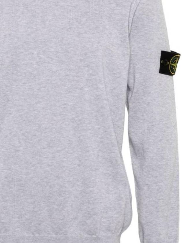 Crewneck Soft Cotton Knit Top Melange Grey - STONE ISLAND - BALAAN 3