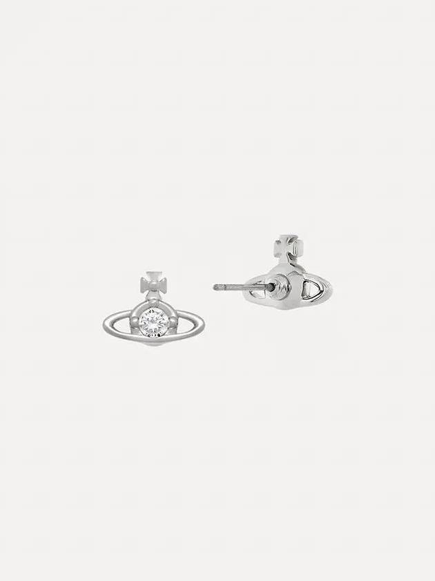 Nano Solitaire Crystal Earrings Silver - VIVIENNE WESTWOOD - BALAAN 3