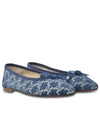 Triomphe Stamped Denim Flat Blue - CELINE - BALAAN 2