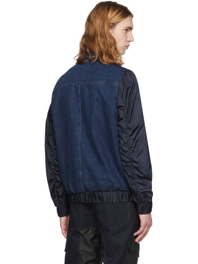 Black Gold Blue Denim and Nylon Jacket - DIESEL - BALAAN 3