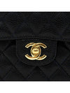 Classic medium flap bag caviar gold champagne shoulder black A01112 - CHANEL - BALAAN 3