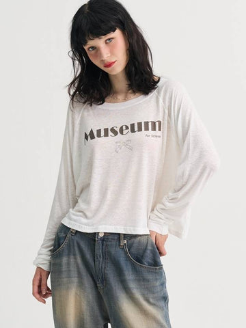 Jennie Linen Crop Raglan T Shirt White - SORRY TOO MUCH LOVE - BALAAN 1