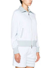 Women's 4-Bar Funnel-Neck Zip-Up Jacket Blue - THOM BROWNE - BALAAN 4