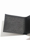 Triangle Logo Saffiano Half Wallet Black - PRADA - BALAAN 4