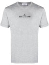 Logo Print Short Sleeve T-Shirt Grey - STONE ISLAND - BALAAN 1