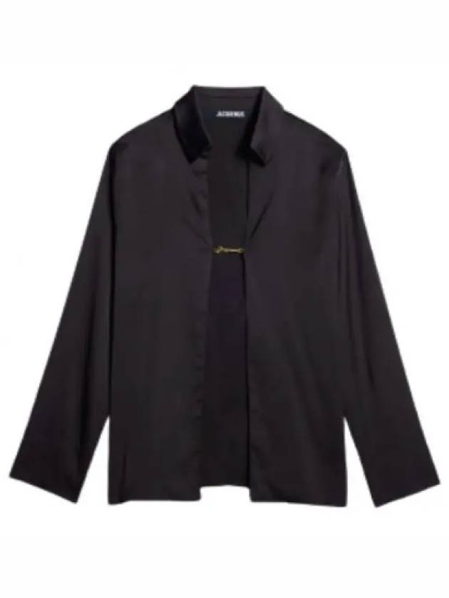 La Chemise Notte Open Charm Logo Shirt Black - JACQUEMUS - BALAAN 2