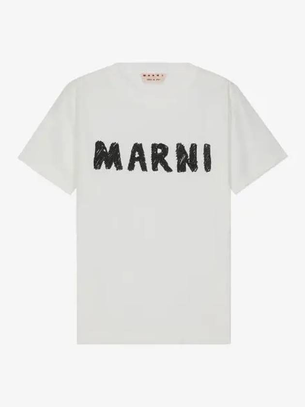 Crayon Logo Short Sleeve T-Shirt White - MARNI - BALAAN 2