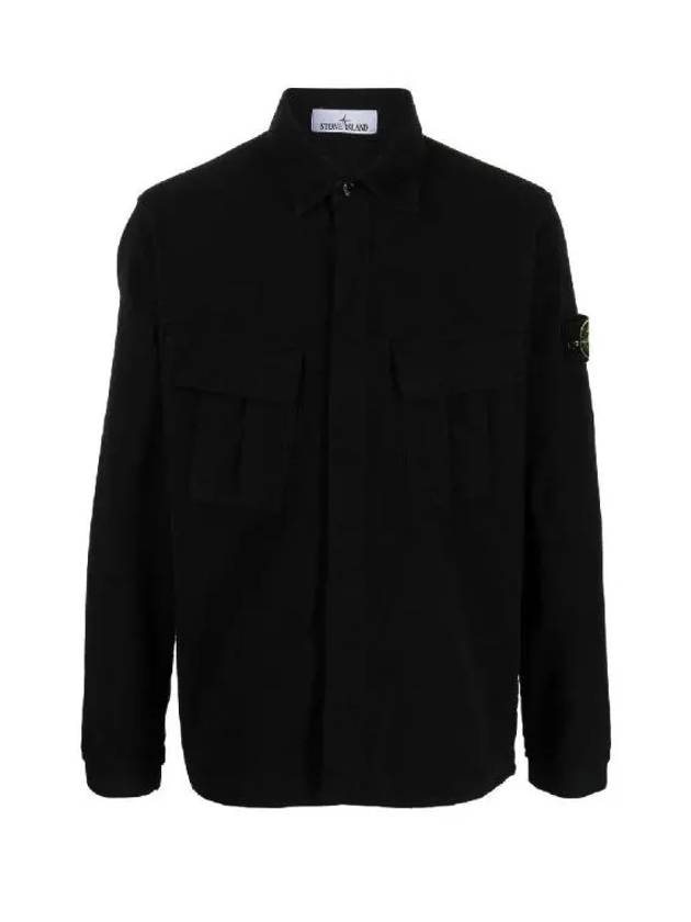 Wappen Patch Two Pocket Shirt Jacket Black - STONE ISLAND - BALAAN 2