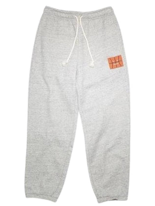 Basketball Face Patch Fleece Track Pants Grey - ACNE STUDIOS - BALAAN 1