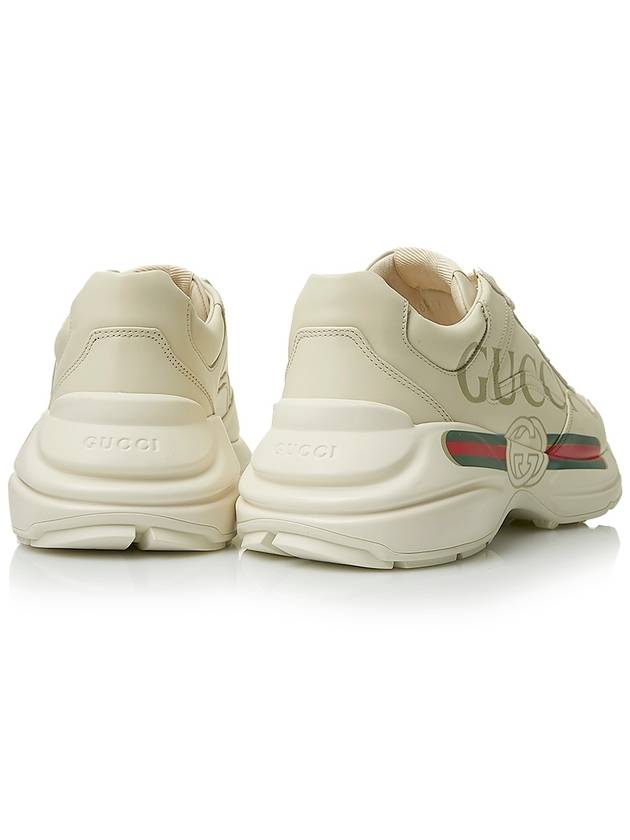 Rhyton Leather Sneakers Logo Ivory - GUCCI - BALAAN 5