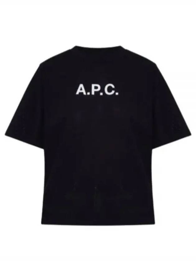 Mae Pique Mesh Short Sleeve T-Shirt Black - A.P.C. - BALAAN 2