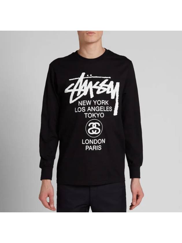 World Tour Long Sleeve TShirt Black 3993713 World Tour LS T Shirt Black - STUSSY - BALAAN 4