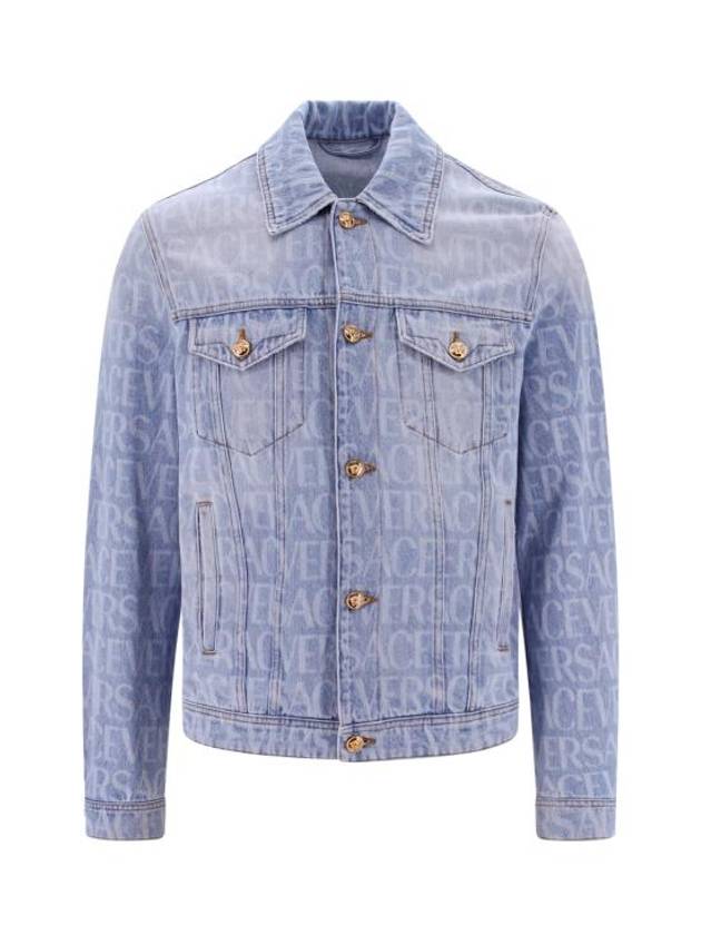 All logo over button denim jacket blue - VERSACE - BALAAN 1