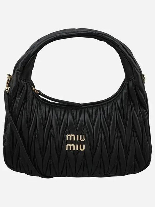 Wander Materasse Nappa Leather Shoulder Bag Black - MIU MIU - BALAAN 2