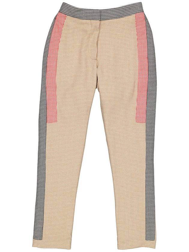 Houndsmooth Check Wool Straight Pants Beige - BURBERRY - BALAAN 1