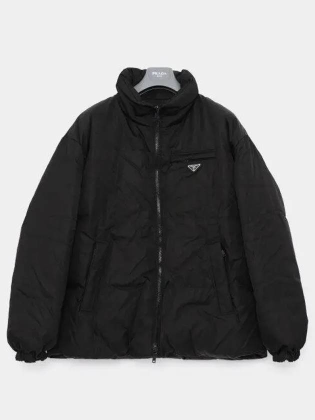 Medium-Length Re-Nylon Reversible Down Padded Jacket Black - PRADA - BALAAN 2