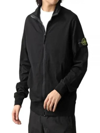 Compass Badge Regular Fit Cotton Track Jacket Black - STONE ISLAND - BALAAN 2