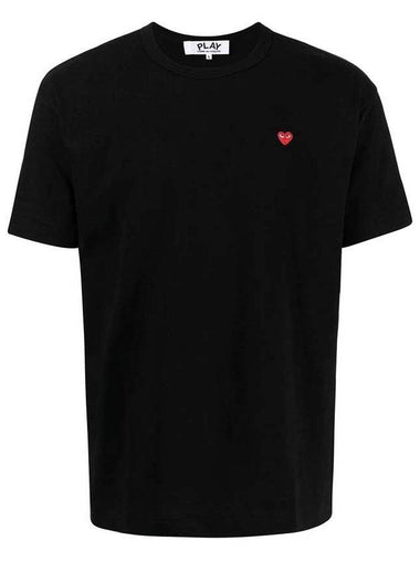 Mini Red Heart Wappen Short Sleeve T-Shirt Black - COMME DES GARCONS - BALAAN 1