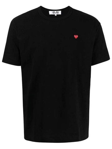 Play Men's Mini Red Heart Short Sleeve T-Shirt P1 T304 1 Black - COMME DES GARCONS - BALAAN 1