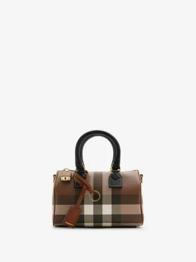 Checke Zipper Small Tote Bag Dark Brown - BURBERRY - BALAAN 2