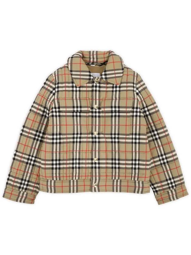 Kids Vintage Check Quilted Jacket Beige - BURBERRY - BALAAN 4