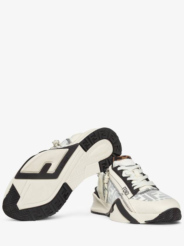 Flow FF Motif Leather Low Top Sneakers White - FENDI - BALAAN 6