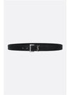 Silver Hardware Monogram Buckle Leather Belt Black - SAINT LAURENT - BALAAN 4