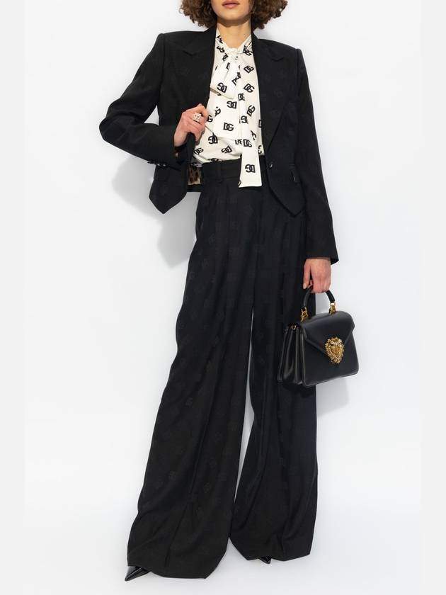 Logo Jacquard Wool Palazzo Pants FTCP2TFJ2CI - DOLCE&GABBANA - BALAAN 3