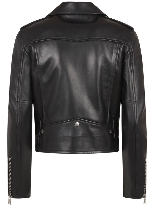 Classic Lambskin Biker Jacket Black - SAINT LAURENT - BALAAN 3