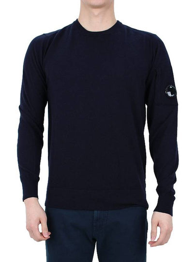 Lens Wappen Wool Knit Top Navy - CP COMPANY - BALAAN 2